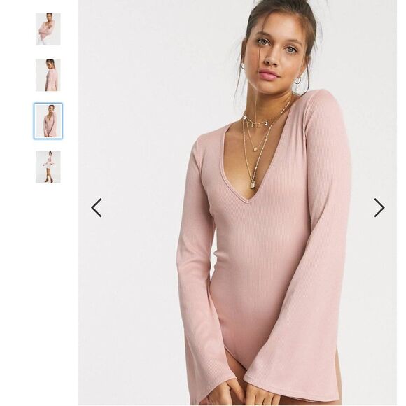 Free People Pink Charli Bodysuit - Picture 1 of 4